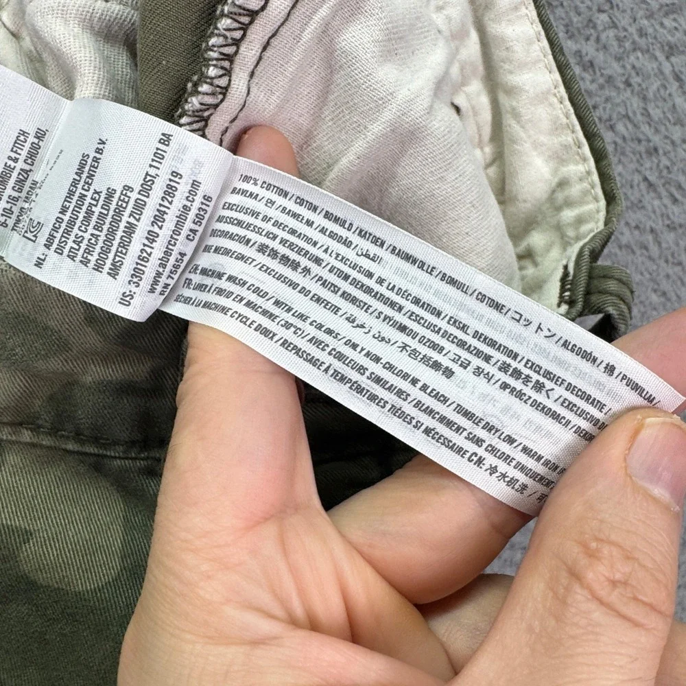 Hollister Pants Men 36x32 Green Camo Straight Cotton Military Preppy Y2K